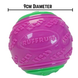 RUFFRUFF Pack of 2. Extra Large XL Squeaky Ball for Big Dogs, 9cm Diameter