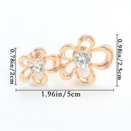 6 Sets Irregular Flower Jeans Button Pant Waist Tightener, Adjustable Waist Buckle Sets No Sew and No Tools Detachable Decorative Waist Buckles, Jean Buttons Pins for Loose Jeans, Pants, Skirts