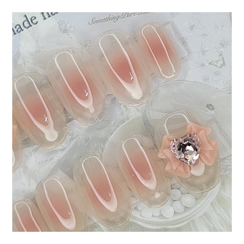 Nude Cheek Handmade Nail Tips - Oval XL / 누디