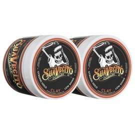 Suavecito Pomade Firme Clay 4 oz, 2 Pack - Strong Hold Hair Clay For Men - Low Shine Matte Hair Clay Pomade For Natural Texture Hairstyles            