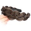 Oplira Wide Braid Headband with Teeth Synthetic Hair Braid Headband