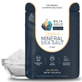 Sal Marina Mineral Baja Gold – Recomendada por Gary Brecka – Sal Auténtica de Molido Fino para Cocinar y Hornear | Sal Natural de Baja para Usos Culin