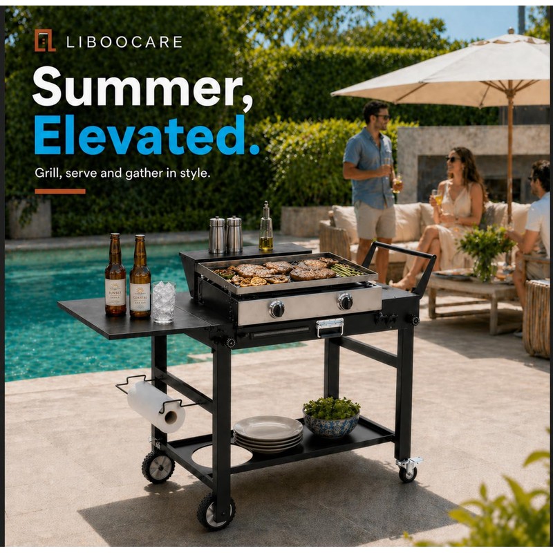 Grill Cart for Blackstone 22 Inch Griddle, 31" Tall Foldable