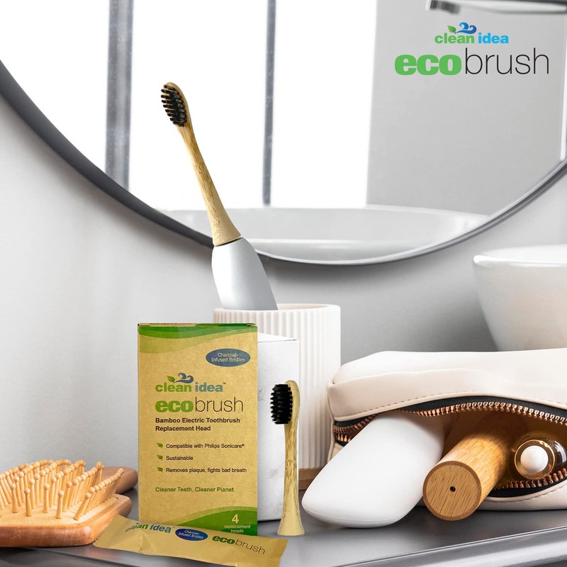 Clean Idea Electric Toothbrush Replacement Heads 4pk – Charcoal Infused