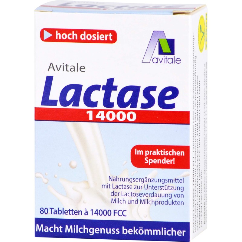 Lactase 14,000 FCC Tablets in Dispenser Pack of 80