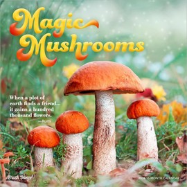 Magic Mushrooms 2026 12 X 24 Inch (Hanging) Monthly Square Wall Calendar Plastic-Free