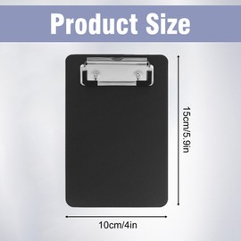 30 Pack Mini Clipboards, 4 x 6 Inch Plastic Memo Clipboards with Low Profile Clip, Pocket-Sized for Notepads, Receipts, Tickets, Suitable for Office, Restaurant, Home Supplies, Black