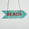 Second Ave to The Beach Rustic Arrow Wooden Hanging Home