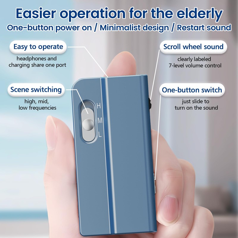 Hearing Amplifiers for Seniors Personal Sound Amplifier Rechargeable Pocket Talker