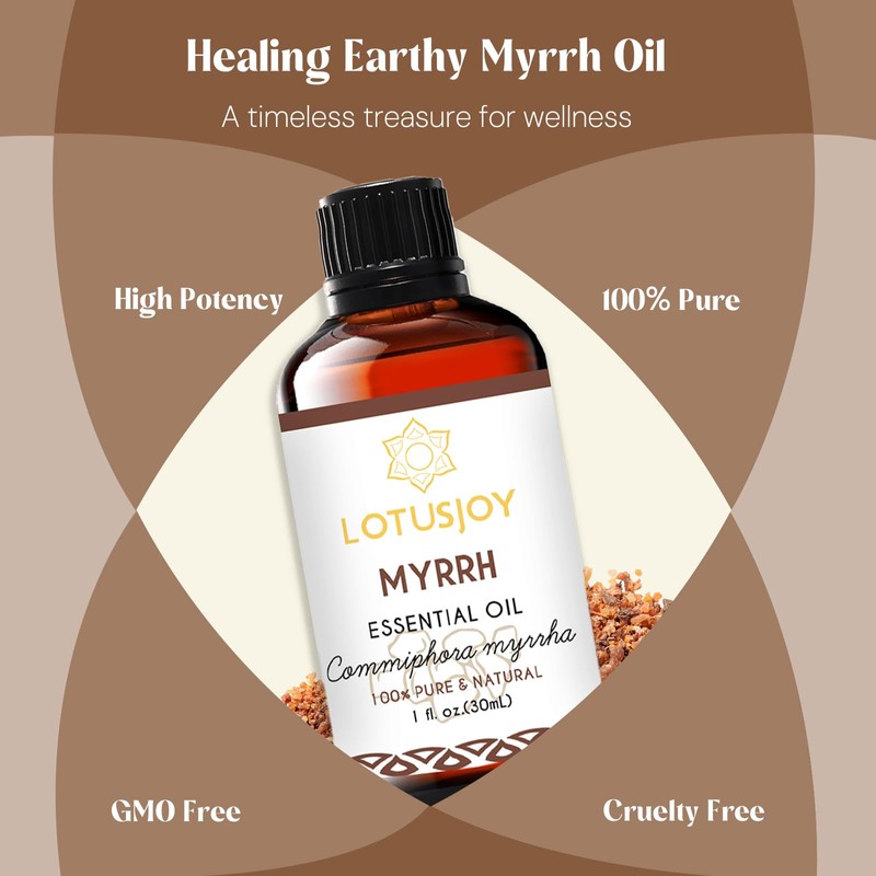 LOTUSJOY Myrrh Essential Oil for Skin Hair Diffuser Candle Soap