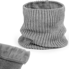 Molti Autumn and Winter Scarf Loop Scarf with Fleece Lined Wool for Children Boys Girls Tube Scarf Neck Warmer, gray