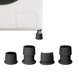 nediea Anti-Vibration Lift Stand for Washing Machines, Height Adjustable, Soundproof/Vibration Proof Rubber Mat, Washing Machine Stand, Anti-Vibration Rubber, Washing Machine, Noise Reducing, Vibration Absorbing Mat, Set of 4