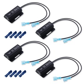 SEEK products High Fla Prevention Resistor, 6Ω, 50 W, Black, Giboshi Finished, Convenient Wiring, One Side Output, With Electro Tap, Turn Signal, For LED Automobiles / Motorcycles (Set of 4)