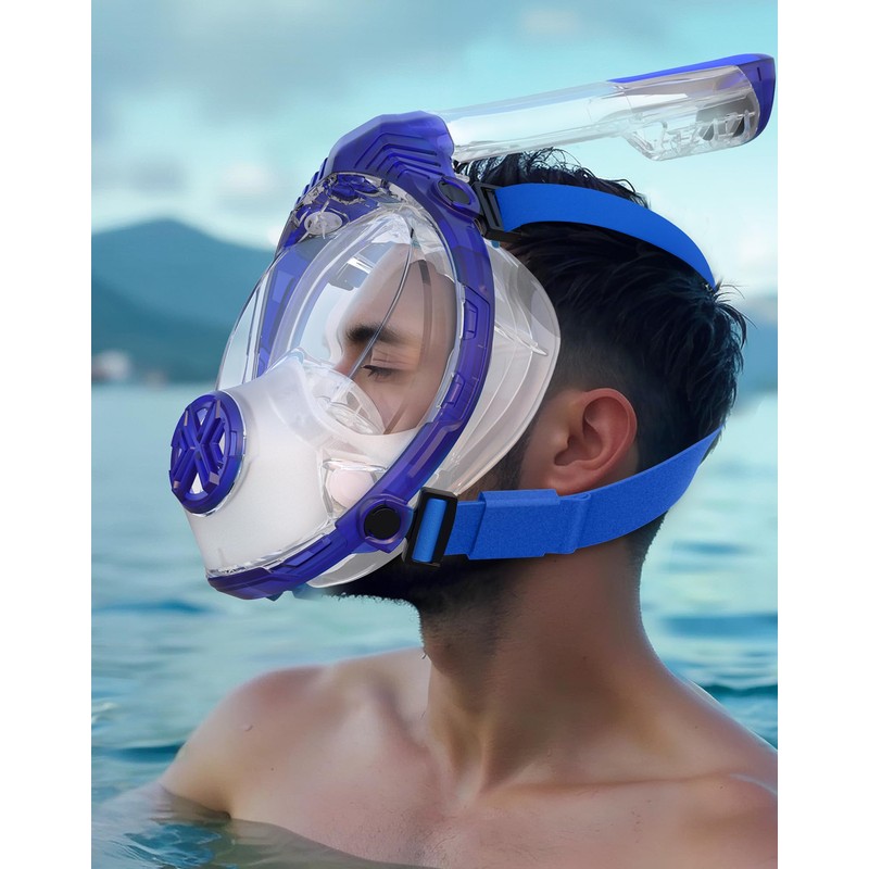 Zacsync Snorkel Set Adult Full Face Snorkel Mask, Masque De