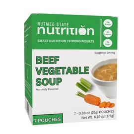 Nutmeg State Nutrition - High Protein Instant Soup Mix, Keto Friendly, 15g Protein, 90 Calories, 0g Sugar, 7 Packets Per Box (1 Box, Beef Vegetable)