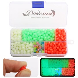 Dovesun Soft Rubber Fishing Beads Fishing Accessories Fishing Bait Eggs Oval Luminous Fishing Beads with Fishing Tackle-Box 0.23 * 0,39in(410pcs)