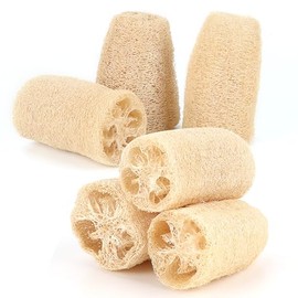 6 Pieces Loofah Sponge Natural Natural Loofah Exfoliating Biodegradable Loofah Sponges for Body Care, Shower, Kitchen Scrubber and Loofah Soap