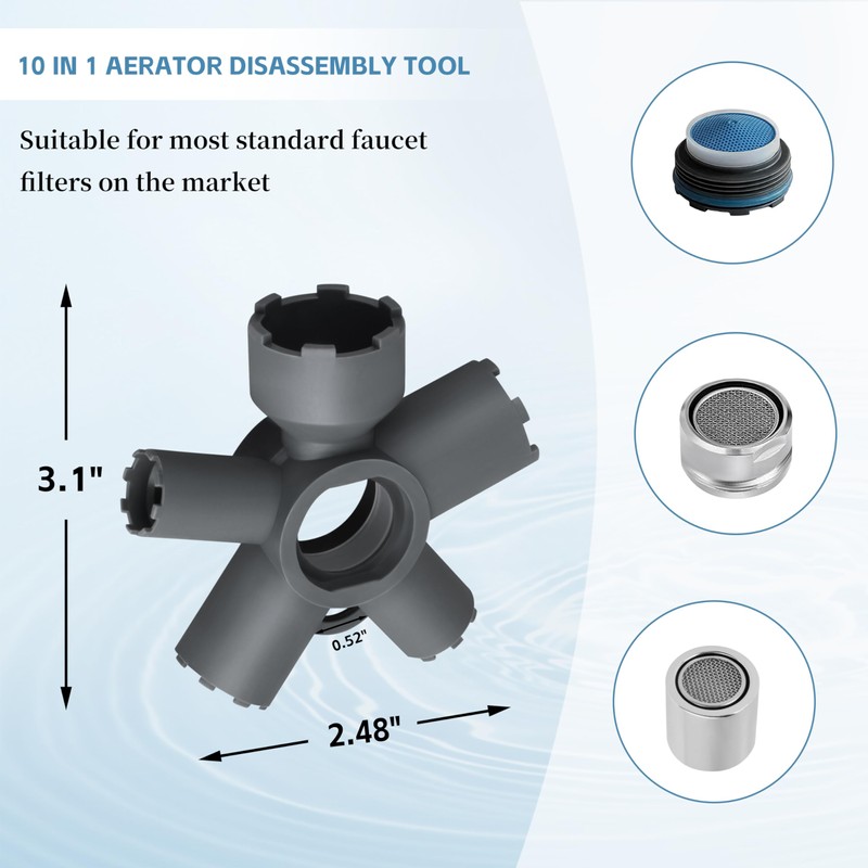 Zfegto 10-in-1 Aerator Removal Tool for Delta Faucet, Heavy-duty Aerato