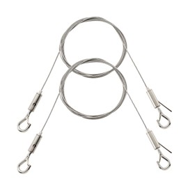 HOME MASTER HARDWARE Adjustable Picture Hanging Wire,2 Pcs Mirror Frame Kit 2m x1.5mm Heavy Duty Stainless Steel Rope for Hanging Pictures,Mirrors,Light Lamp,Hold Up to 44lbs