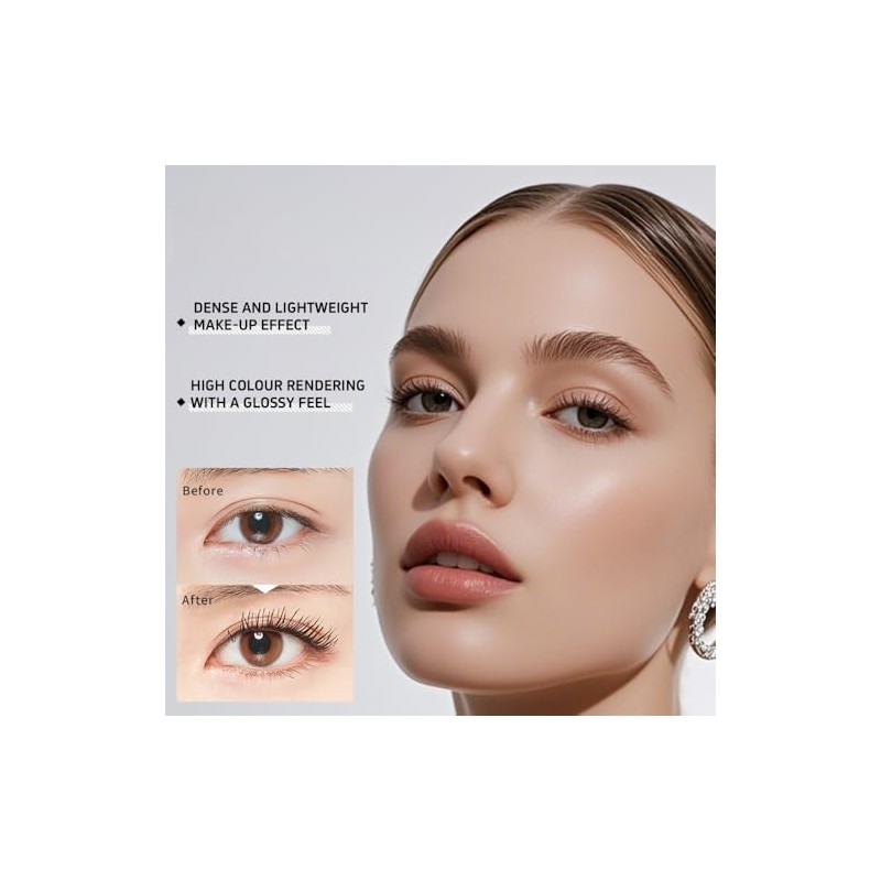 Black Mascara with Small Brush for Lower/Fine Lashes, Thicker, No