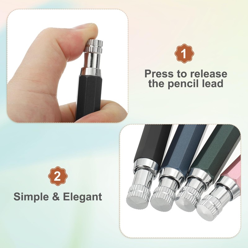 PATIKIL 2pcs Mechanical Pencil 5.6mm, Lead Pencils Mechanical Holder Large