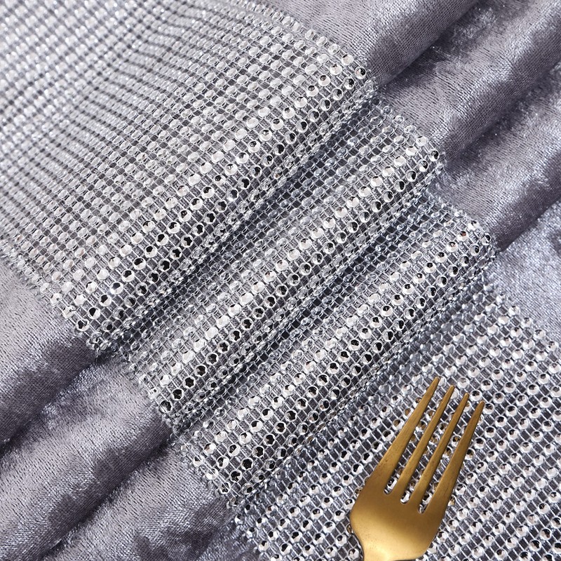 RKAAS HOME Super Soft Decorative Luxurious Diamante Crushed Ice Velvet