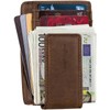 Genuine Leather Magnetic Front Pocket Money Clip Wallet RFID Blocking