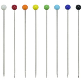 SPINBUZZ 48mm Extra Long Sewing Pins with Glass Heads 50 Pieces - 0.8mm thick Quilting Pins for Dressmaking, Jewellery & Crafts