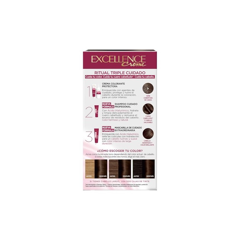 L'Oreal Paris, Tinte De Cabello Excellence Creme De Tono 4