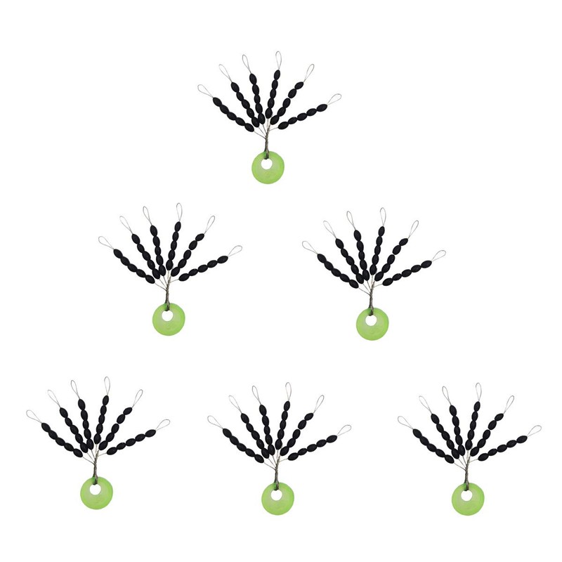 300Pcs Fishing Rubber Bobber Beads Stopper, 6 in 1 Float