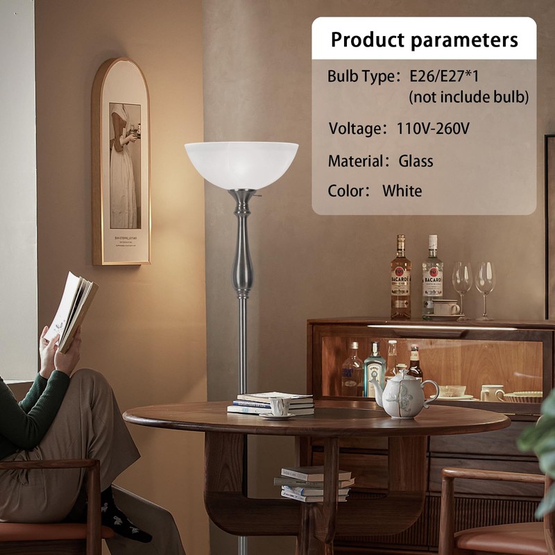 Glass Lamp Shade Replacement for Torchiere Floor Lamps，Lamp Shade for