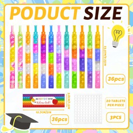 36 Sets Bubble Bracelet Hand Finger Silicone Wristband Fidget Toys Push Bubble Fidget Bracelet with Cards for Back to School Party Favors Birthday Bracelets for Classroom