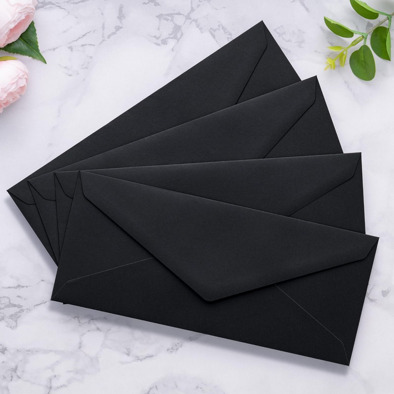 50 Pack #10 Business Envelopes, Black 4.13 x 9.49'' Envelopes