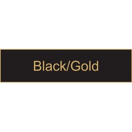 Name Plate Engraving Blanks - 2" x 8" (10 Pack), Black/Gold