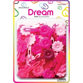 Dream World Self Hinge Barrette Daisy Pink Mix 60 Piece Pack BR2501MPK