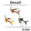 White Fang AZ165 Keychain, Keyring, Leather, Stylish, Retro, Charm, Fish,