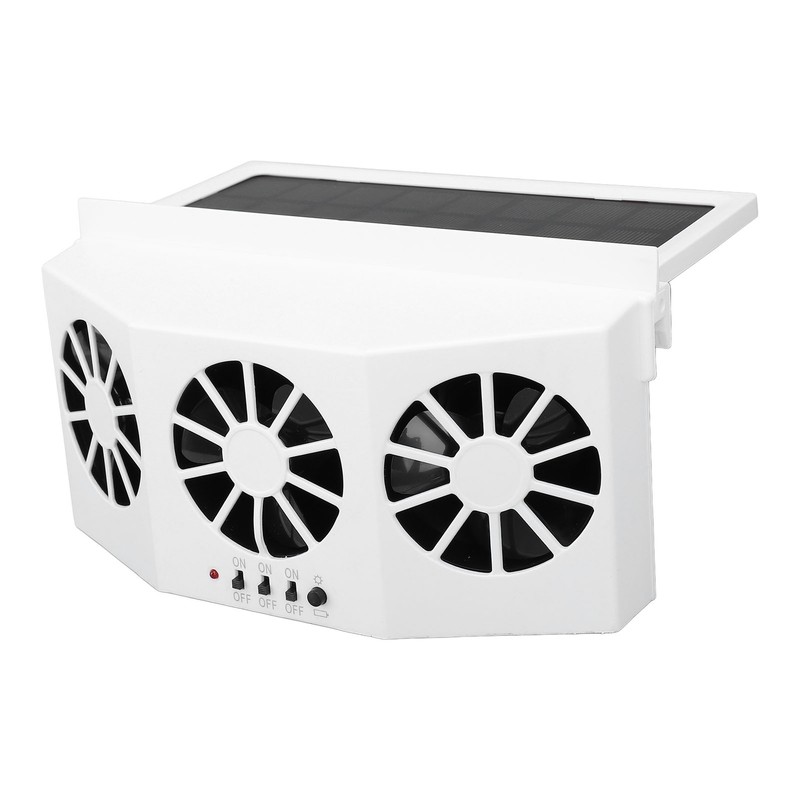 Car Exhaust Fan Solar Powered 3 Fans Ventilation Cooling Odor