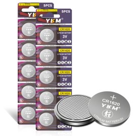 YKM 10 Pack CR1620 Battery Long Lasting Leak Proof 1620 3V Lithium Batteries for Car Remote Key Fob Watch Keyless Remote Button Con Cell - 5 Years Shelf Life