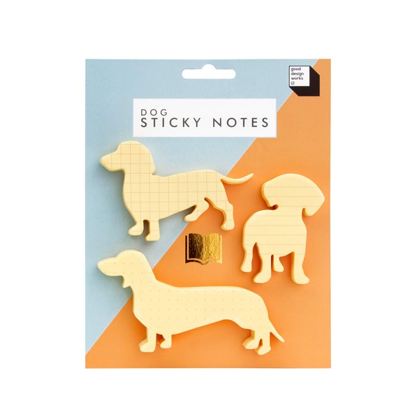 Good Design Works Dog Sticky Notes | Includes 3 Separate Designs | Dog Shaped Sticky Note Pads | Novelty Paper Sticky Pads | Office Supplies | Note Paper