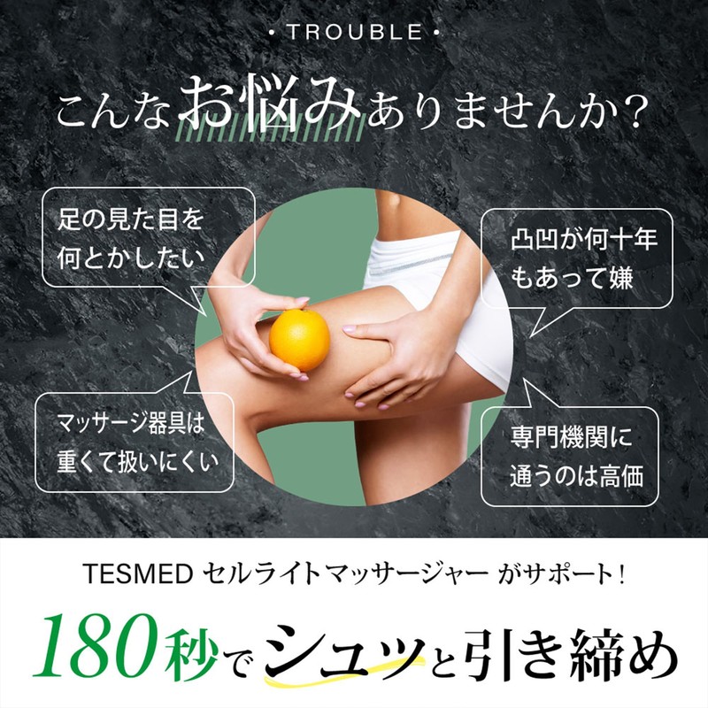 TESMED Cellulite Massager, Green (Japanese-Language Instruction Manual Included)