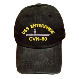 USS Enterprise CVN-80 Ship Military 100% Wash Cotton Hat Black