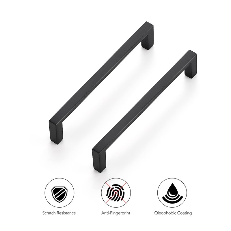 Ravinte 10 Pack Matte Black Cabinet Pulls, 5 Inch (128mm)