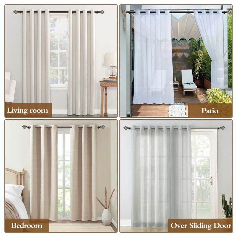 KAMANINA 2 Pack Curtain Rods for Windows 48 to 84