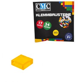 100 x Clamping Blocks Tiles Building Blocks 1 x 1 Nubs Compatible 34 Colours Free Choice of Colours (004 - Yellow Transparent)