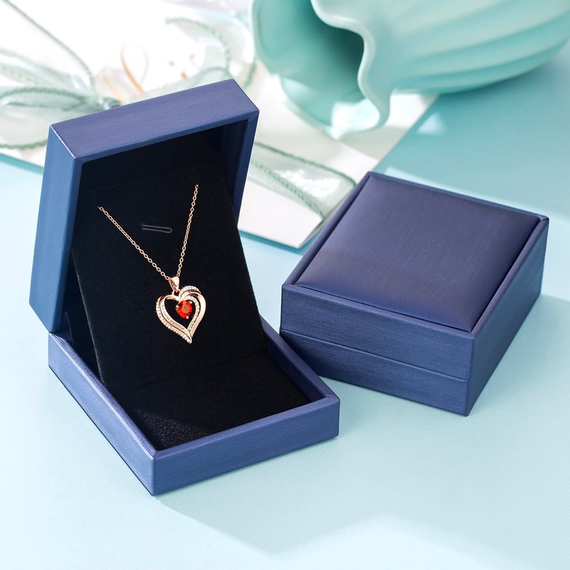 TinyGold Heart Necklaces for Women 18K Rose Gold Over 925
