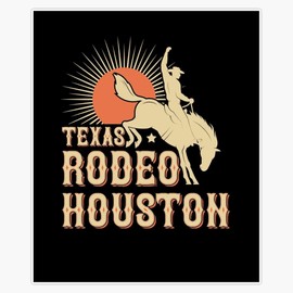 Houston Texas Rodeo Vintage Western Retro Cowboy Bumper Sticker Vinyl Decal 5"