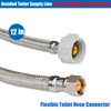WHK 12 PACKS Toilet Supply Line 12 Inch Braided 7/8"