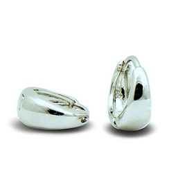 Small Tapered Hoop Earrings Womens 18ct White Gold Filled Small Huggie Hoop Earrings