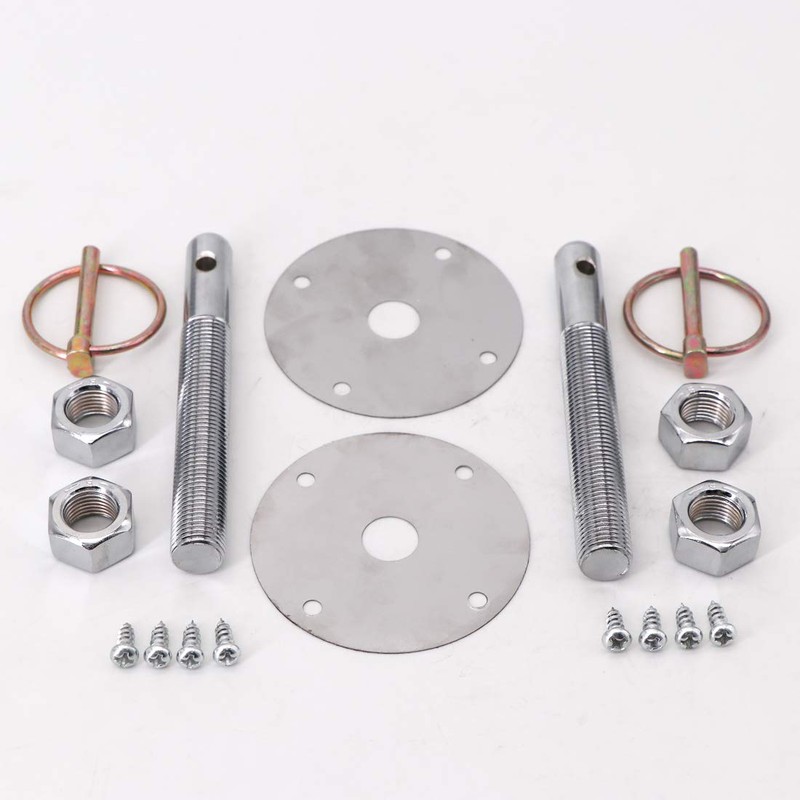KIPA Stainless Hood Pin Set Chrome Hardware for Chevy Ford