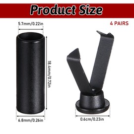 YQQYG Cord Ends Metal 4 Pairs Black Lace Tips Metal Lace Ends Cylindrical Lace Replacement for Shoelaces Aglettes for Jewellery, Trainers, Hoodies, black